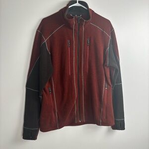 Kuhl Men's Red/Burgundy and Black Performance fleece Jacket Large